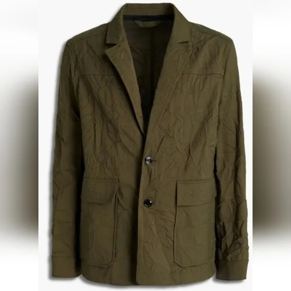 ACNE STUDIOS Men's Army Green Crinkled Canvas Jacket Blazer! Size 46